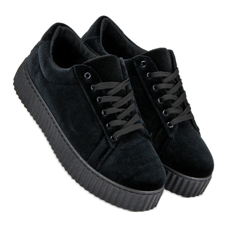 McKey Adidași Creepers din Velour negru 1
