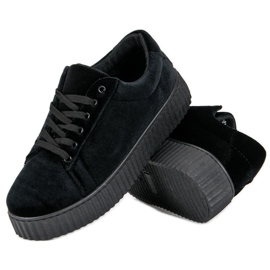 McKey Adidași Creepers din Velour negru 2
