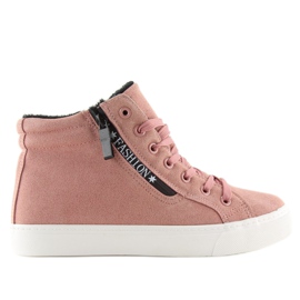 Adidași roz cald la gleznă W-3072 2