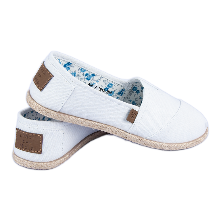 Mckeylor Espadrile albe cu slip-on 1