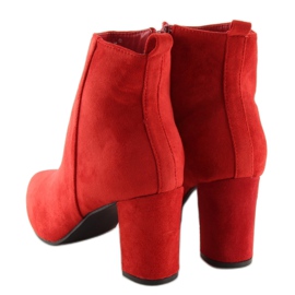 Botine roșii pe un toc stabil roșu 1
