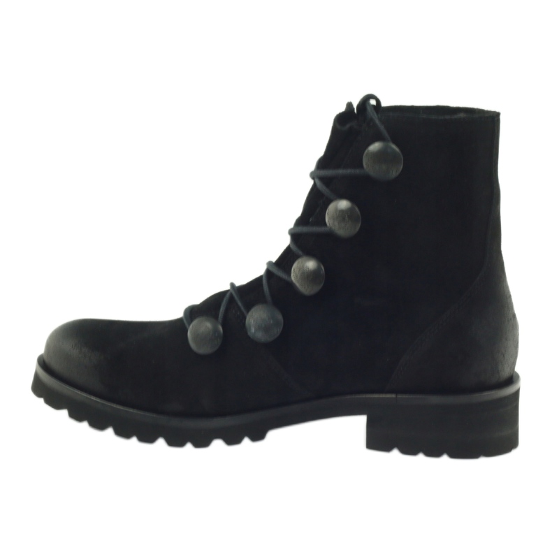 Cizme pentru femei Badura decorate cu butoane și strasuri negru 2