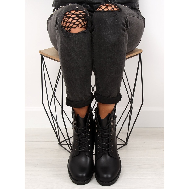 Cizme negre pentru femei cizme negre H950 Negru 2