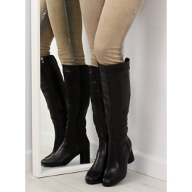 Cizme negre cu toc A-11 negre negru 1