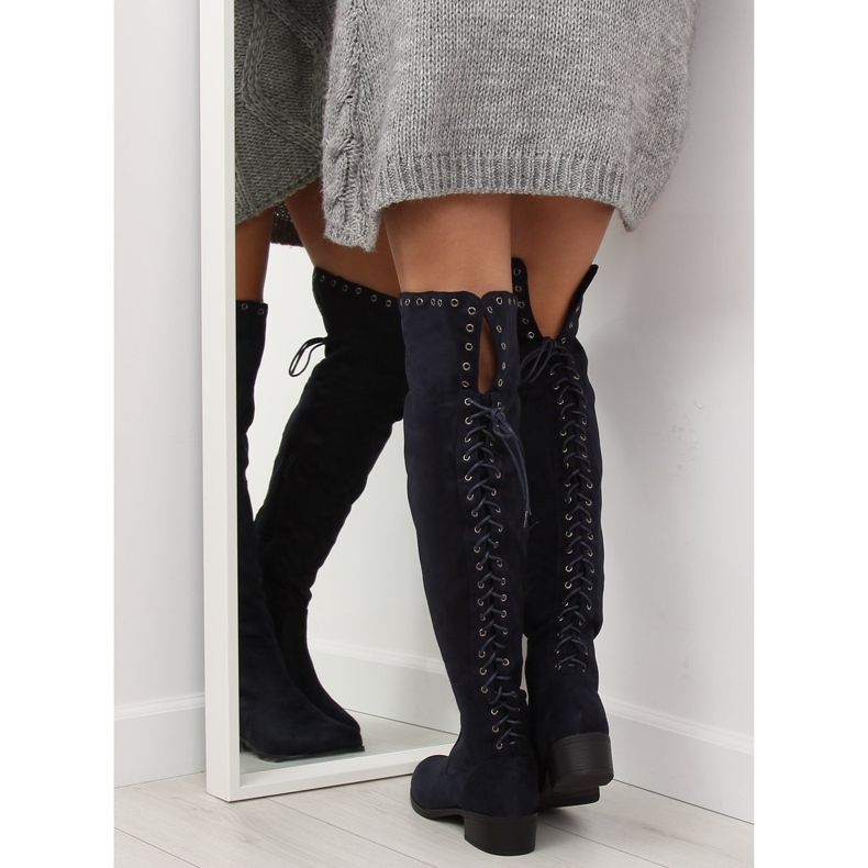 Cizme de mușcheter albastru marin LS182 2