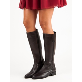 Studio Florence Ghete clasice din piele maro 1 Studio Florence Ghete clasice din piele maro 1