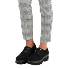 Pantofi negri din piele intoarsa negru 1