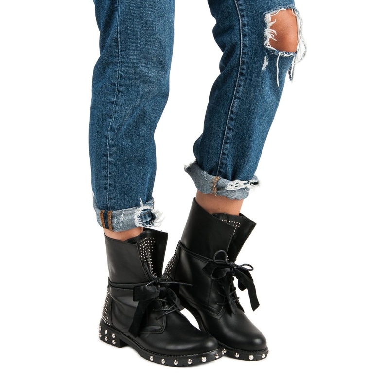 Lucky Shoes Cizme de sticlă de lucru negru 1