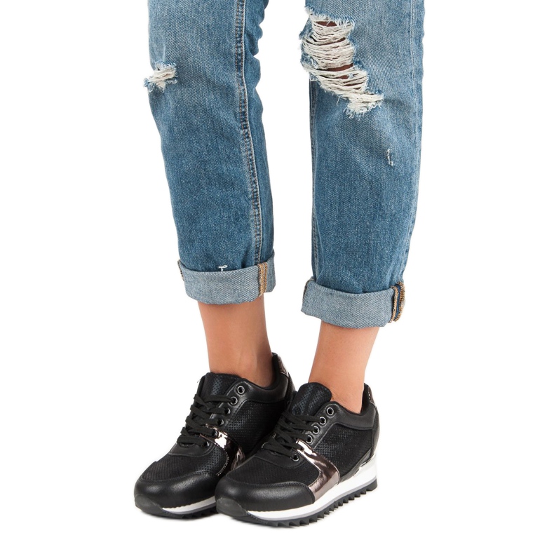 Încălțăminte sport legată negru 1