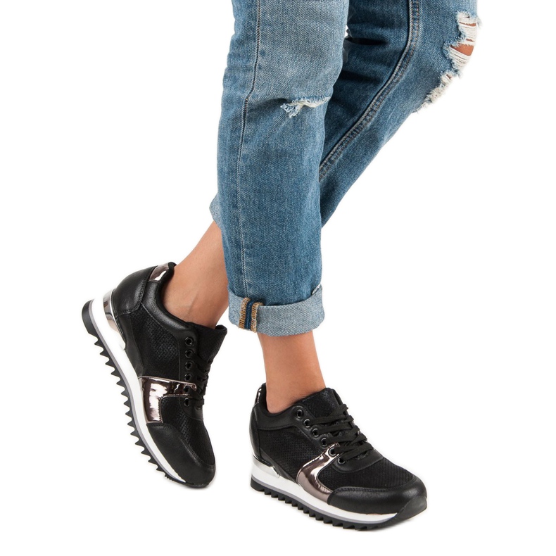 Încălțăminte sport legată negru 2