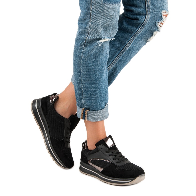 Pantofi sport la modă negru 2 Pantofi sport la modă negru 2