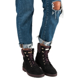 Lucky Shoes Muncitori din piele neagră negru 1