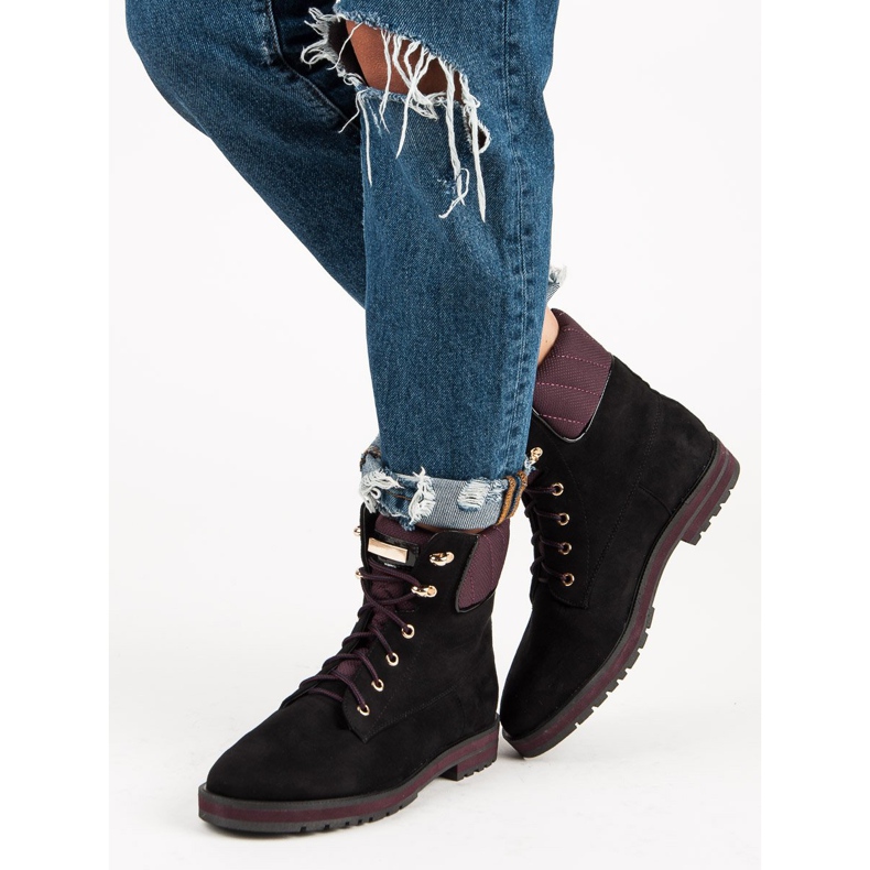 Lucky Shoes Muncitori din piele neagră negru 2