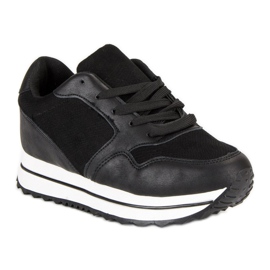 Marquiz Adidași la modă pe platformă negru 1