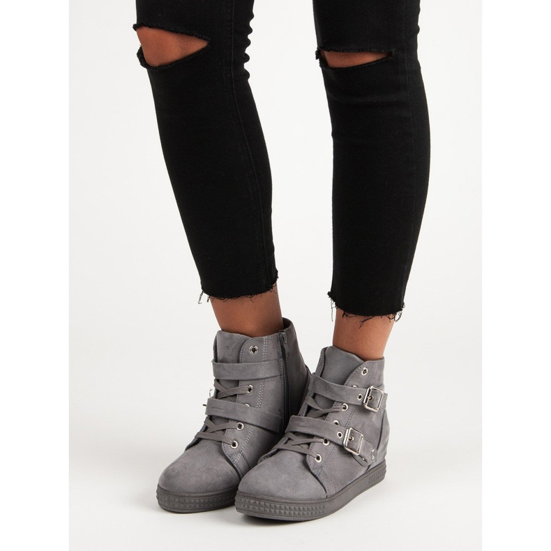 Super Me Adidași gri cu fundițe 1 Super Me Adidași gri cu fundițe 1