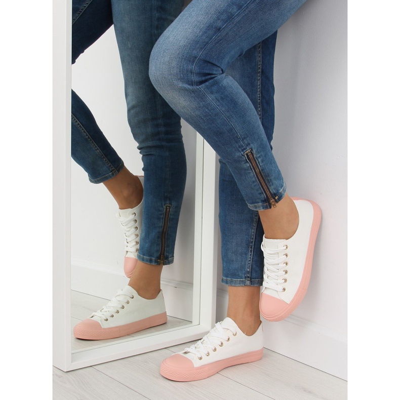 Adidași de damă albi și roz BL97P ALB / ROSU 2 Adidași de damă albi și roz BL97P ALB / ROSU 2