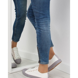 Adidași de damă albi și gri BL97P ALB / GRI 1