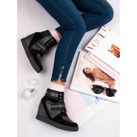 J. Star Pantofi cu pană cu șireturi negru 1 J. Star Pantofi cu pană cu șireturi negru 1