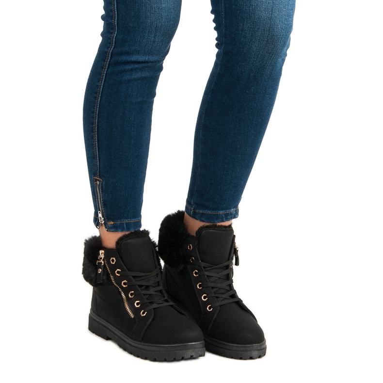 Cizme calde, legate negru 1