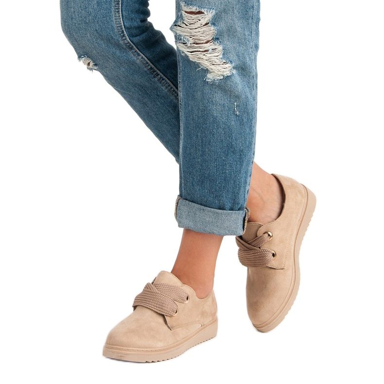 Tenisi din piele de căprioară maro 2