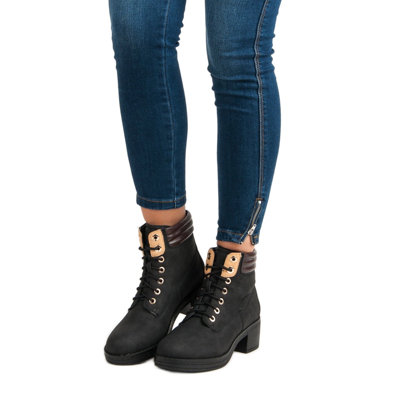 Ghete de lucru cu toc înalt negru 1