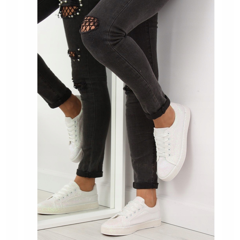 Adidași albi irizați BL142 Alb violet 1