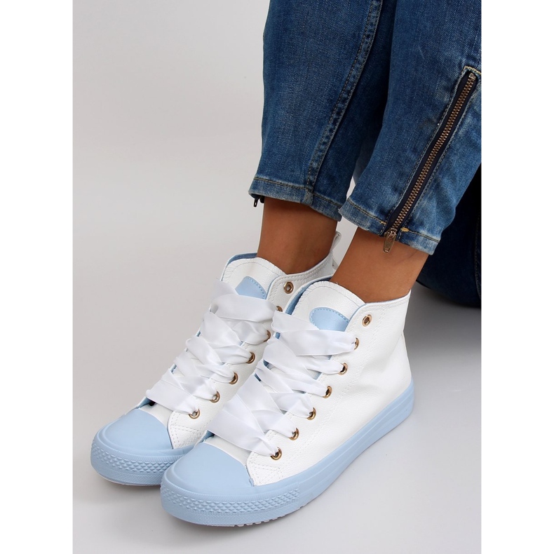 Adidași pentru gleznă cu șireturi duble bl102p Albastru 2