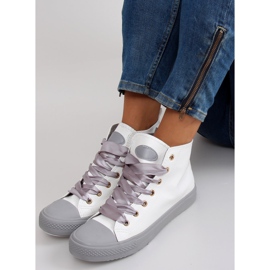 Adidași pentru șireturi duble la gleznă alb gri 1
