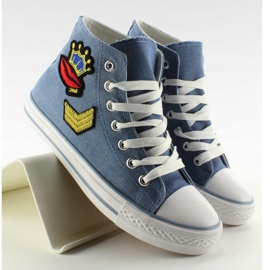 Adidași de top cu patch-uri R63 Cowboy Light Blue albastru 1