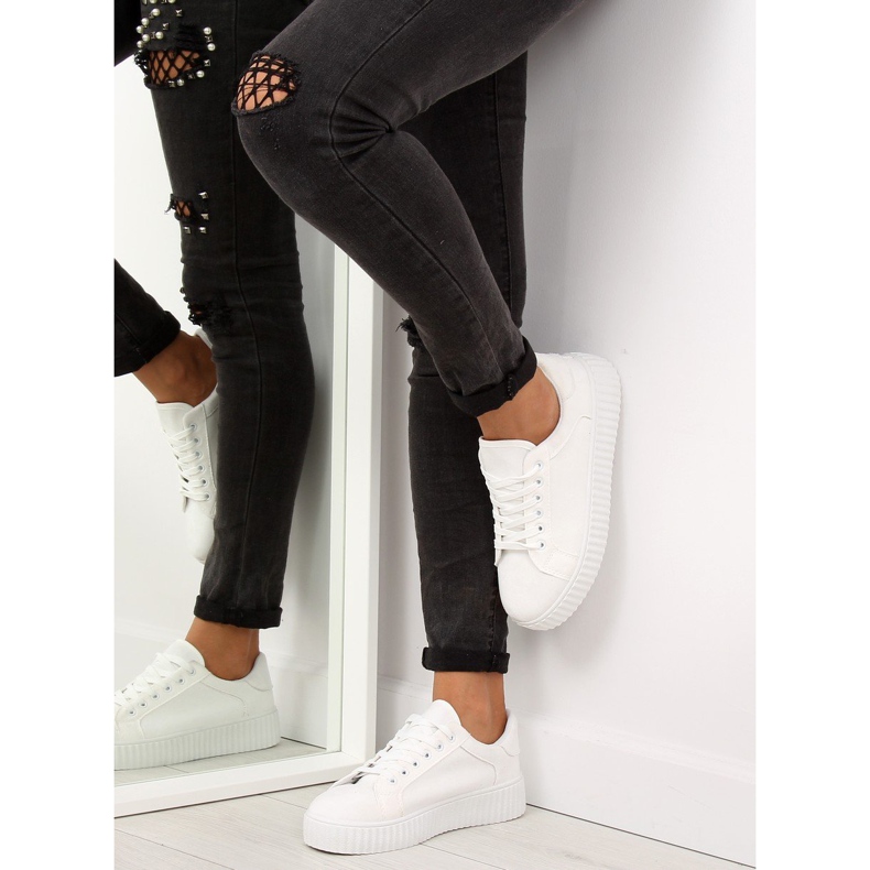 Alb AX03 Adidași albi cu talpă înaltă 1