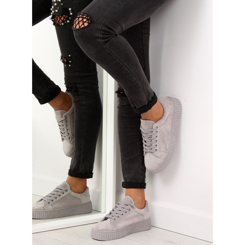 Gri AX03 Adidași gri cu talpă înaltă 1