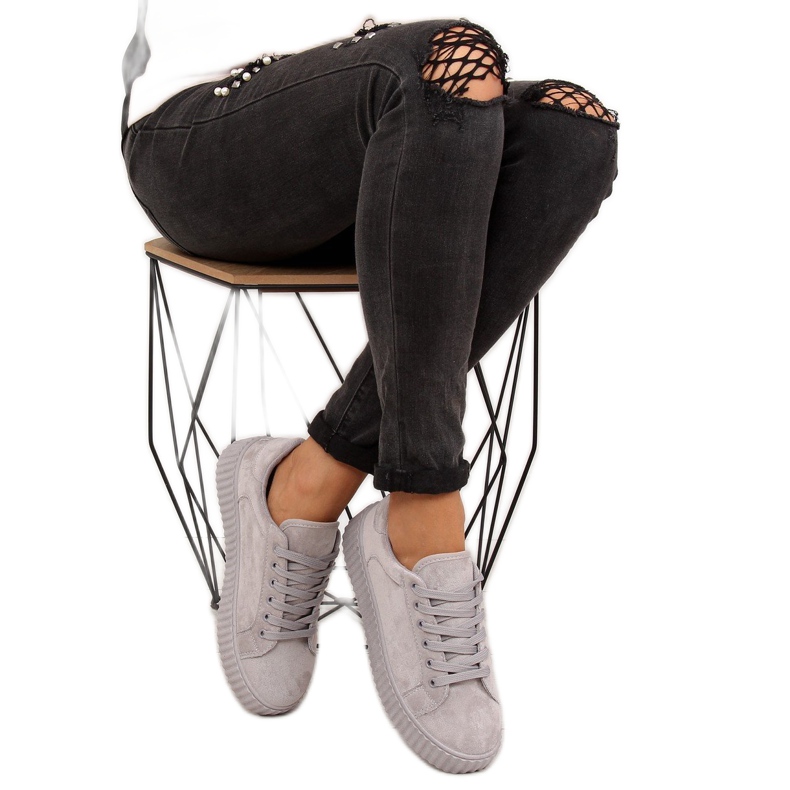 Gri AX03 Adidași gri cu talpă înaltă 2