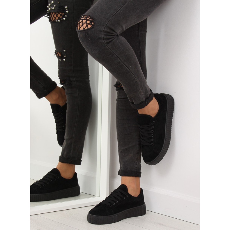 Adidași negri AX03 negri pe talpă înaltă negru 1