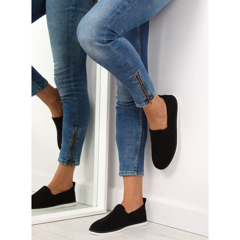 Negru LA08P Adidași negri alunecați 1 Negru LA08P Adidași negri alunecați 1