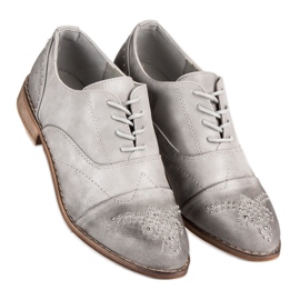 Super Me Pantofi la modă cu dantelă gri 1