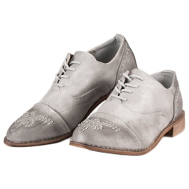 Super Me Pantofi la modă cu dantelă gri 2