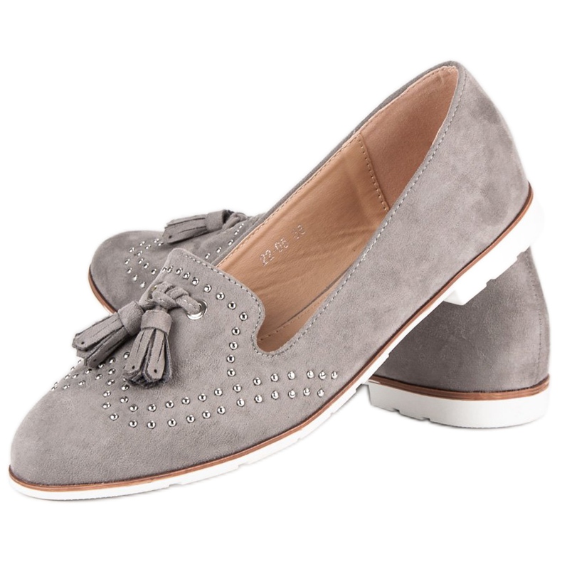 Super Me Domnii de piele de căprioară gri 2