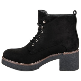 Ghete negre din piele intoarsa negru 1