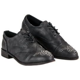 Super Me Pantofi legați la modă negru 2