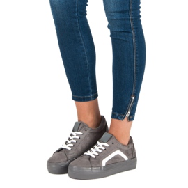 Sport Adidași din piele de căprioară gri 2 Sport Adidași din piele de căprioară gri 2