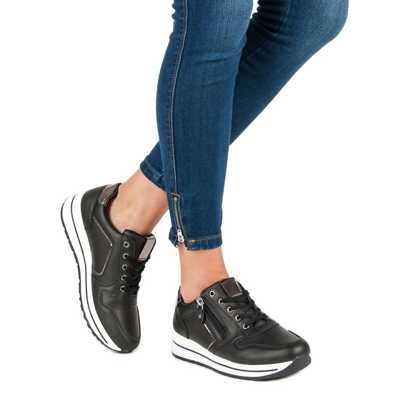 Pantofi sport de alunecare negru 2