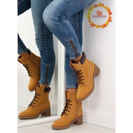 Cizme din lemn pe tocuri înalte, cămilă 7-9028 maro 1