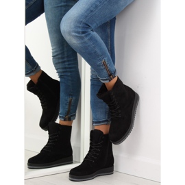 Cizme negre cu șireturi 6207 Negre negru 2