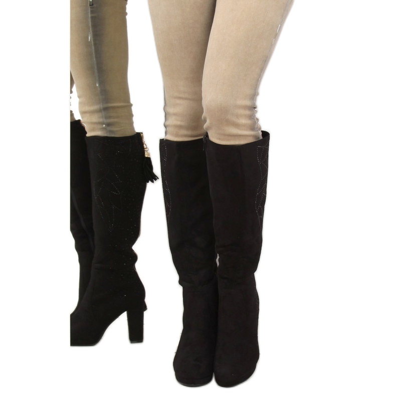 Cizme negre cu platformă J22 negru 2