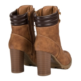 Kayla Cizme cu toc înalt legate maro 1 Kayla Cizme cu toc înalt legate maro 1