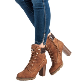 Kayla Cizme cu toc înalt legate maro 2 Kayla Cizme cu toc înalt legate maro 2