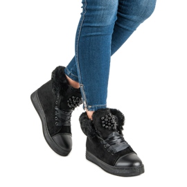 Adidași eleganți cu izolație negru 1