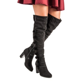 Cizme elegante de muschetar negru 2