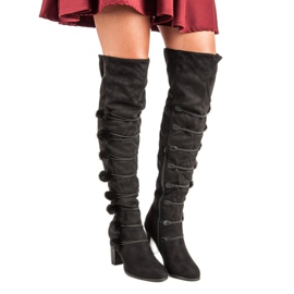 Cizme elegante de muschetar negru 1