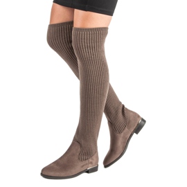 Super Me Cizme de dama montate maro 1